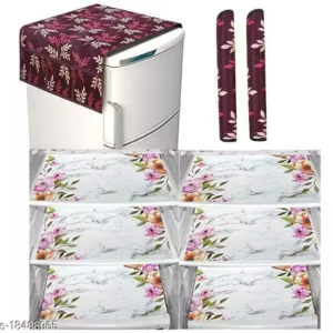 Nicasa HD Premium Quality combo of fridge top with 2 pec handle, and 6 mats-set of 9 pieces