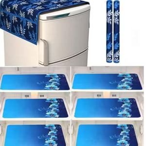 Nicasa HD Premium Quality combo of fridge top with 2 pec handle, and 6 mats-set of 9 pieces