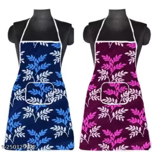 Kitchen Apron- Waterproof /Oil-Proof - Adjustable Aprons with Pockets for Women Men Washable - Pack of 2 (color As per availibility)