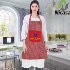 Kitchen Apron- Waterproof /Oil-Proof - Adjustable Aprons with Pockets for Women Men Washable - Pack of 1 (color As per availibility)