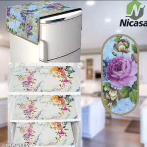 Premium Quality combo of fridge top, 1 handle cover and 3 mats-set of 5 pieces