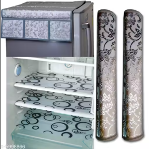 Fridge Cover with 6 Utility Pockets, 6 Pcs Fridge Mat & 2 Handle Cover