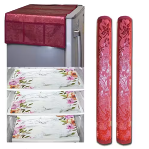Nicasa HD Premium Quality combo of fridge top with 2 pec handle, and 3 mats-set of 6 pieces