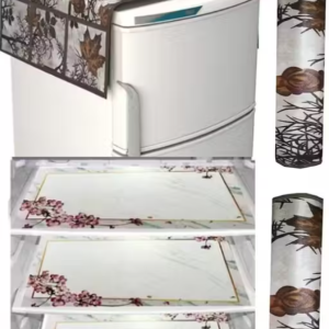 Premium Quality combo of fridge top, 2 handle cover and 3 mats-set of 6 pieces