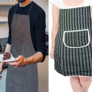 100% Cotton Apron Blue Check