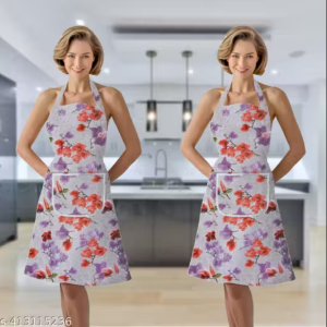 Kitchen Apron - Waterproof / Oil proof - Adjustable Aprons with pockets for Women and Men, Washable - Pack of 2 Aprons (colors as per availabilty)