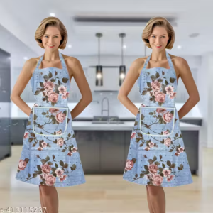Kitchen Apron - Waterproof / Oil proof - Adjustable Aprons with pockets for Women and Men, Washable - Pack of 2 Aprons (colors as per availabilty)