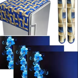 Nicasa HD Premium Quality combo of fridge top, 2 handle cover and 3 mats-set of 6 pieces