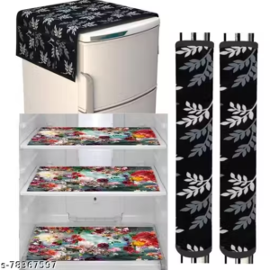 Nicasa HD Premium Fridge Cover with 3 pec Mats and 2 pec handle