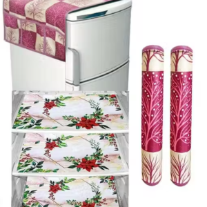 Nicasa HD Premium Quality combo of fridge top, 2 pec handle and 3 mats-set of 6 pieces