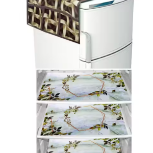 Fridge Cover With 6 Utility Pockets and 3 Piece Mat