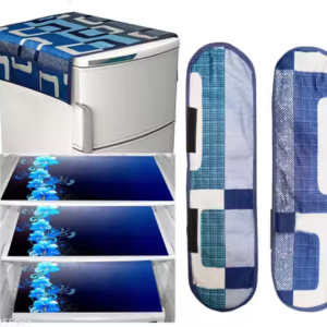 Fridge Cover With 6 Pcs Mat and 2 Handle Cover