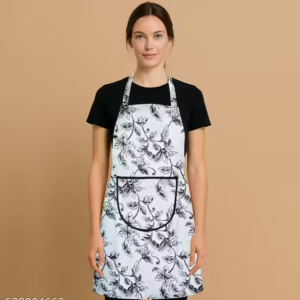 Samridhi Floral print waterproof Ktichen Apron for Women with front pocket, for kitchen, Home , Dusting use.