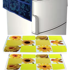 Nicasa premium fridge cover with six utility pockets and 6 fridge mats