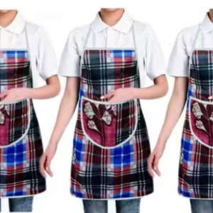 Nicasa Cotton Waterproof Kitchen Apron with Front Pocket Set of 3 Pcs (Color As Per Availability)