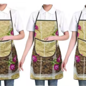 Nicasa Cotton Waterproof Kitchen Apron with Front Pocket Set of 3 Pcs (Color As Per Availability)