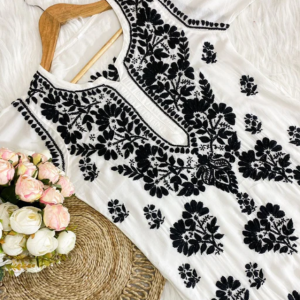 DURGA White Modal Chikankari Kurta