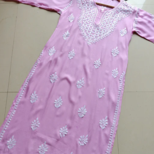 SHIVANI Pink Modal Chikankari Kurta Set