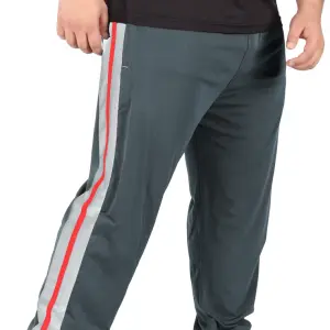 ADAAISTIC Sports Grey Dual-Stripe Sports Track Pants