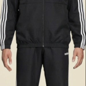 Black Polyester Blend Regular Track Suit For Men