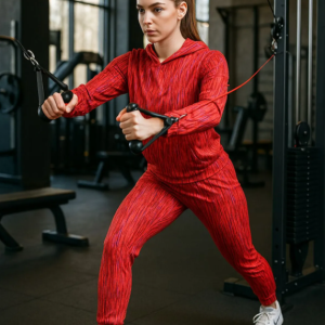 Multicolor Polyester Lycra Blend Printed Track Suit For Women