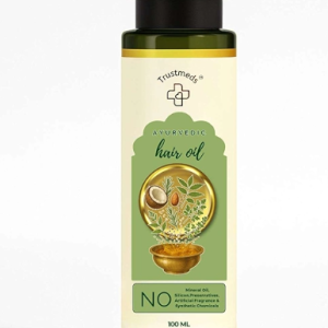 Trustmeds 10-Herb Ayurvedic Hair Oil 100ml - For Hair Fall Control, Growth, Scalp Nourishment & Dandruff.