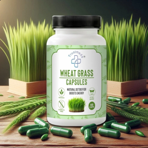 Trustmeds Organic Wheat Grass Capsules 500mg, 60 Veg Capsules: Chlorophyll Detox, Alkalizing Superfood for Immunity & Energy