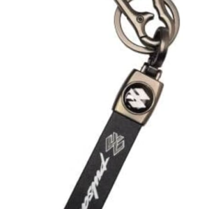 Silverline Stylish Leather Stripe Keychain Keyrings for Bajaj Pulsar bike Leather