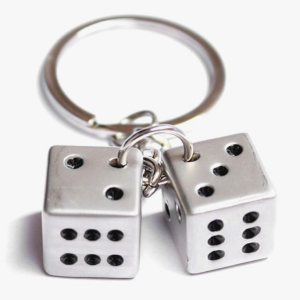 Ludo Double Dice Metal Keychain Stainless Steel Keychain For Men Women Key Chain