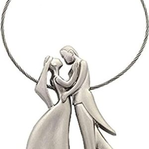 Silverline Stainless Steel Dancing Couple locking wire Keychain for Gifting with Key Ring Anti-Rust