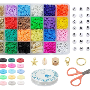 CURVE CREATION Jewellery Making Kit Bracelet Making Kit Macaron Color for Bracelet Making Clay Beads Kit Letter