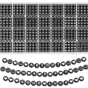 DALESSA Jewellery Making Kit Bracelet Making Kit Macaron Color for Bracelet Making Clay Beads Kit Letter with Unicorn Pendants