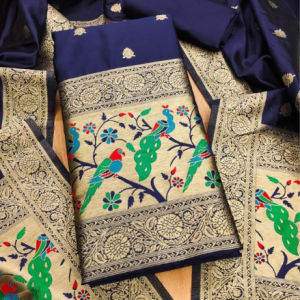 Banarasi silk Unstitched Suit