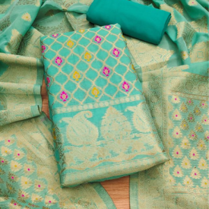 PURE CHANDERI BANARASI SILK SUIT