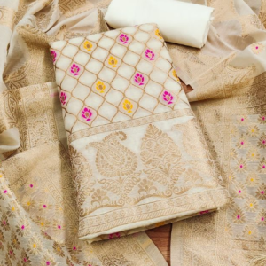 PURE CHANDERI BANARASI SILK SUIT