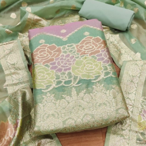 Organza Suit Vol 4 Top banarasi Organza (2:50 M + 0.40 M Sleeve)