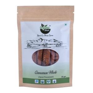Organic Diet Fresh & Pure Organic Cinnamon Stick Whole Raw (Cinnamon Bark | Dalchini | Cinnamon Stick) – 50 g