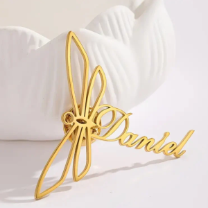Personalized Name Dragonfly Brooch