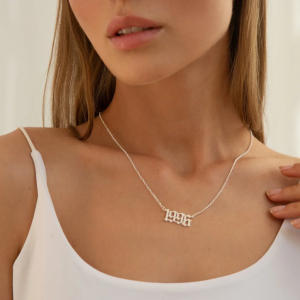 Birth Year Necklace • Year Necklace Gold, Silver • Necklace For Girlfriend • Birthday Gift For Girlfriend • Girlfriend Christmas Gift Ideas