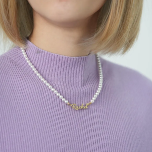 Natural Pearl Elegant Personalized Name Necklace