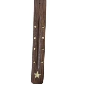 VIBHSA Traditional Wooden Incense Holder Burning Joss Insence Box - Crescent Moon, as described