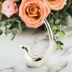 Bird Figurines for Home Decor,Living Room, Bedroom, Office Desk, Cabinets (Silver Finish)