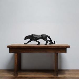 VIBHSA Artifacts Decorative Antique Elegant Panther Antique Statue for Home Decor Office Cafe - Vintage Wildlife-Inspired Figurine Retro
