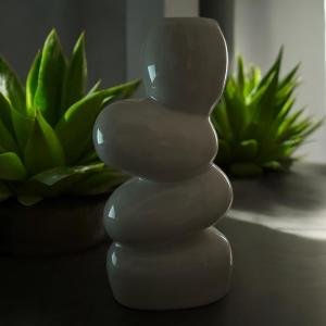 VIBHSA Ceramic Vase for Rustic Home Decor - Flower Vases for Modern Wedding Farmhouse Living Room Bedroom Shelf Dining Table