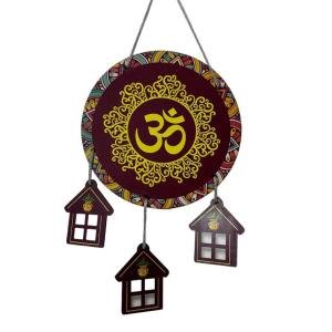 VIBHSA OM Mantra Wooden Wall Hanging Ornaments Decorative Items for Home | Gifts | Religious Wood Hanger | Decoration for Living Room