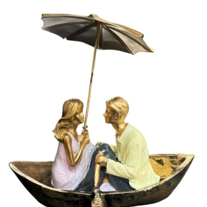 VIBHSA Gift for Girlfriend Boyfriend Husband Wife Girls Boys Birthday Wedding Anniversary Romantic Boat Couple Showpiece Statue for Home Decor Living Room