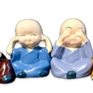 VIBHSA Colorful 4 Monks Buddha Figurines - for Home Decor| Office Decor