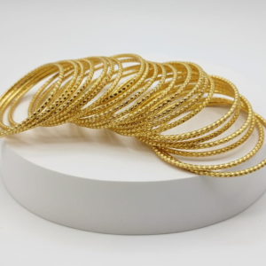 CHRISHAN Gold Pated Metal Bangle Set For Women And Girls.