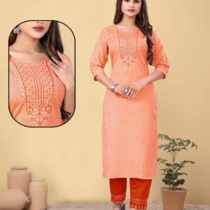 PickCell Woman Sanaya Embroidery Work  Long Kurti with Bottom