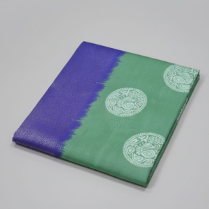 Peacock Block Print With Small Zari Lines All Over The Body